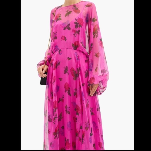 VALENTINO floral-print silk-organza gown - Picture 6 of 12